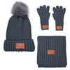 Leeman™ 3 Piece Rib Knit Fur Pom Winter Set - Image 5