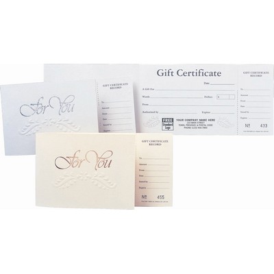Blank Gift Certificates - Embossed - Grey with Foil