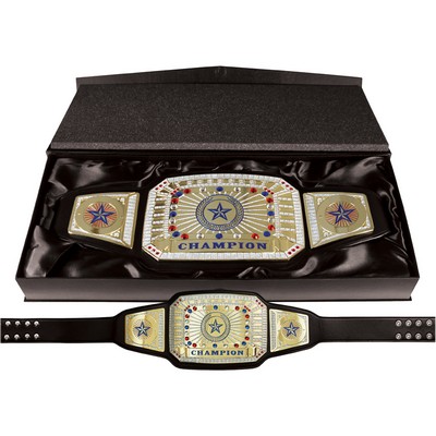 Champion Custom Championship Belts - Black-Gold - Image 2