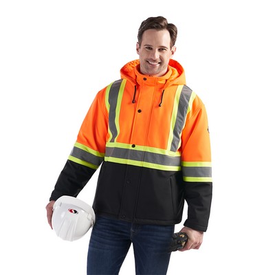 Freightliner Adult Hi-Vis Insulated Softshell Jacket w/Detachable Hood